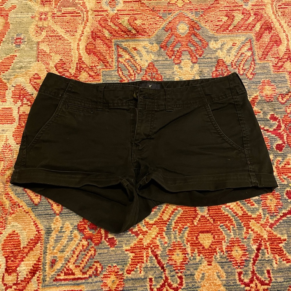 American Eagle Black Khaki Shorts
